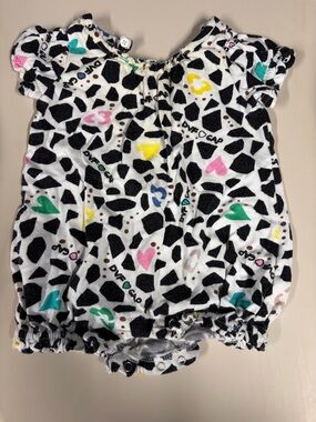 DVF Gap Baby Girls Black & White Heart Print One-Piece